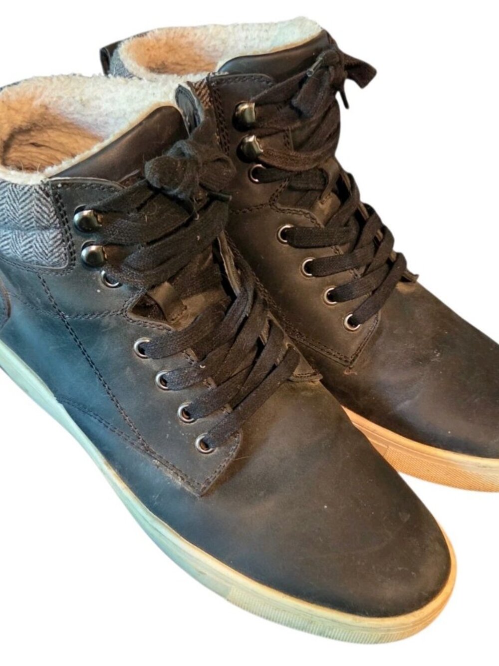 Express Men's Size 11 High Top Winter Shoes Lined Sneakers Black Round Toe